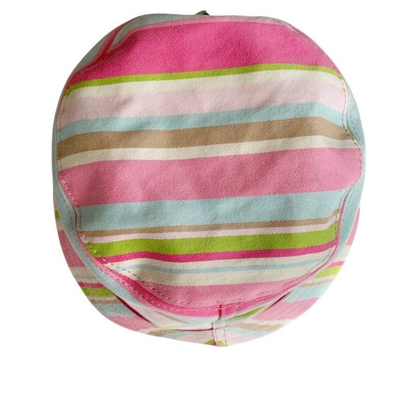 Coach Pastel Stripe Bucket Hat With Thin Leather Hat Band M/L - Picture 3 of 8
